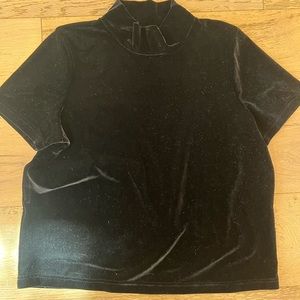 Madewell velvet short sleeve shirt. With mock turtle neck. Size Medium.